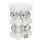 Kerstballen | 30 Stuks | 6 cm | Zilver/Wit