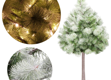Kunstkerstboom Op Stam | Kunststof | 150 cm | Met Verlichting | Sneeuw | 128 LED