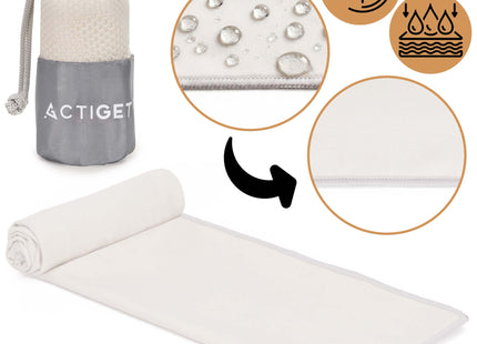 Strandlaken | Badlaken | Sneldrogend | Strandhanddoek | Microvezel | 80 x 40 cm | Beige