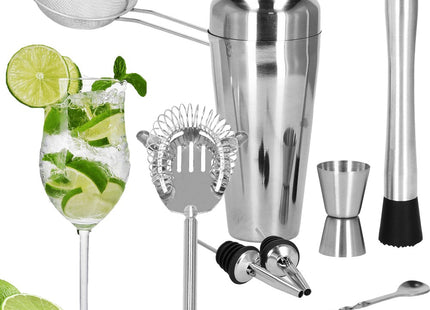 Cocktail Set | 8-Delige Cocktail Shaker Set | RVS | Zilverkleurig