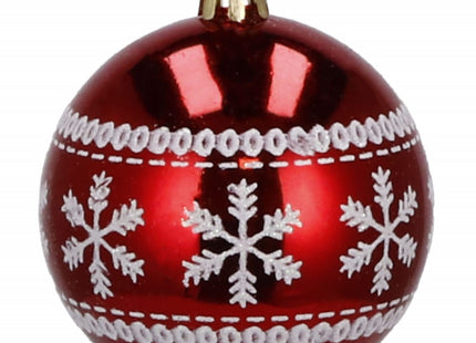 Kerstballen | 30 Stuks | 5 cm | Rood/Wit