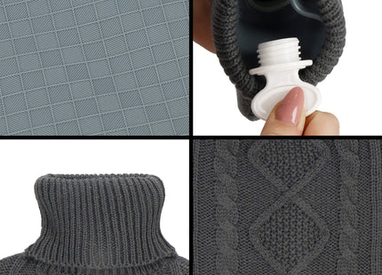 Warmwaterkruik- Sweater -Hoes - 2L - Inhoud - Pijnverlichting- Ontspanning -Grijs