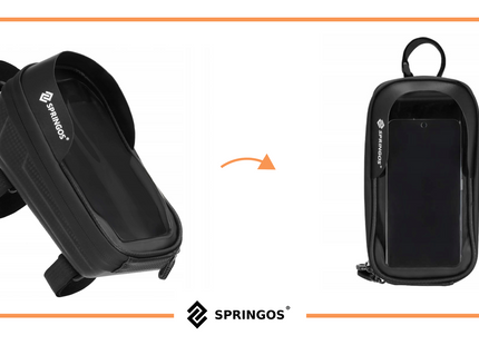 Fietstas - Inclusief Telefoonhouder - Waterdicht - Etui/Tas -  Klittenband - Zwart - Transparant