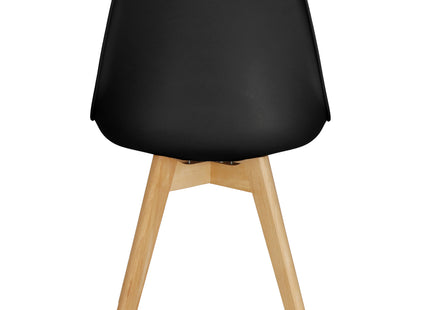 Eetkamerstoel - Gestoffeerd - Zwart - 82 x 44,5 x 41 CM