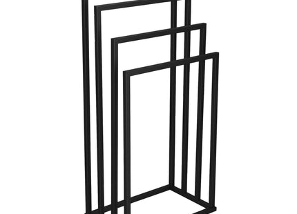 Handdoekrek - Badkamer - Handdoekstang - Handdoekhouder - Vier Armen - Metaal- Zwart