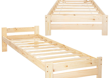 Bed - Lattenbodem - Eenpersoons - Naaldhout - 200x90 cm
