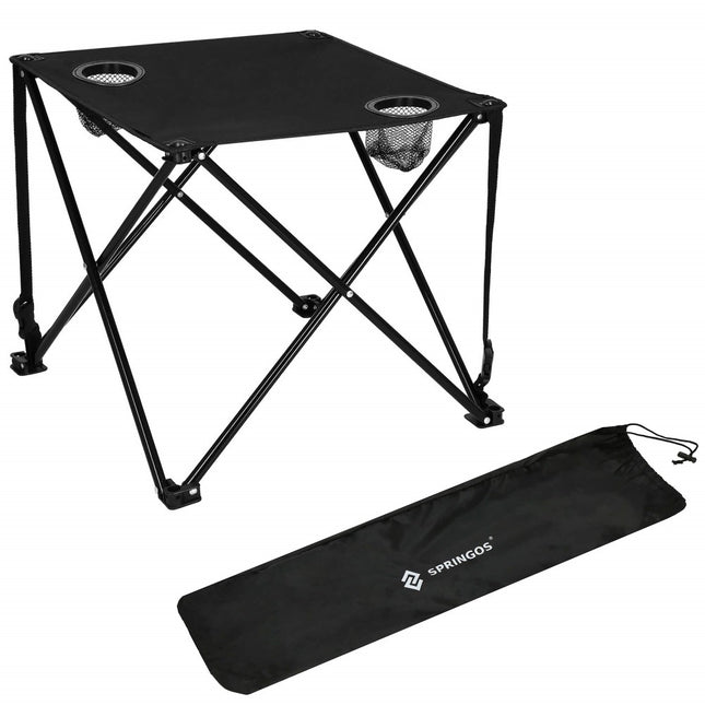 Campingtafel Inklapbaar | Inclusief Draagtas | Polyester | Zwart