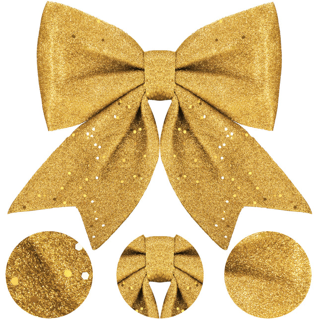 Kersthanger | Kerstversiering | Kerstdecoratie Voor Binnen |  Kerststrik | Goud | 30 cm | 1 Stuk