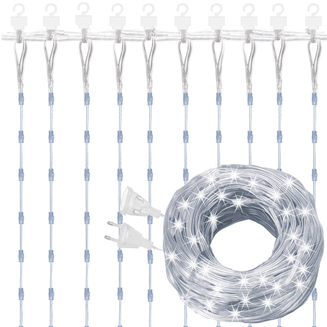 Lichtgordijn | IJspegel Verlichting | Inclusief USB En Afstandsbediening | 300 LED | Koel Wit| 3 M |Inclusief Flitsfunctie