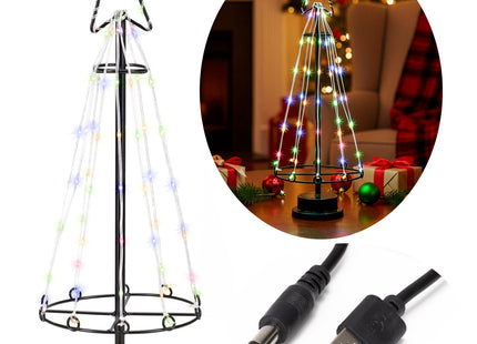 Kerstboom | Kerstdecoratie | Multicolor | Metaal  | 45 Cm | 80 Led
