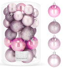Kerstballen | 30 Stuks | 6/5/4 cm | Roze
