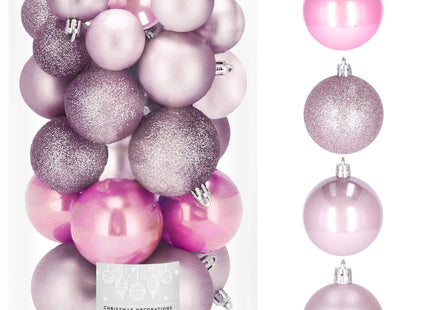 Kerstballen | 30 Stuks | 6/5/4 cm | Roze