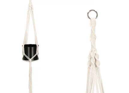 Plantenhanger | Plantenhanger Macrame | 100 cm | Wit