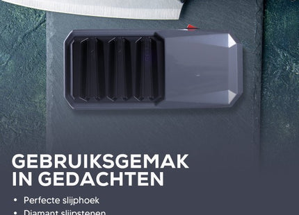 Elektrische Messenslijper | Doortrekslijper | Multifunctioneel | Diamanten Slijpstenen | Zwart Grijs