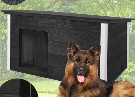 Hondenhuis - Hondenhok - Dog House - Geïsoleerd - Voor Buiten - Weersbestendig - Hout -Grijs