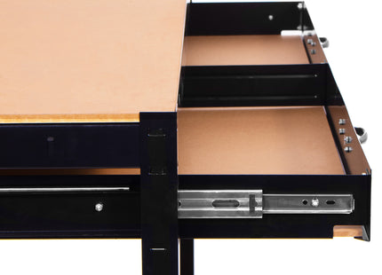 Werkbank| Garage | Werkblad | 120x60x155 cm | Zwart/Bruin