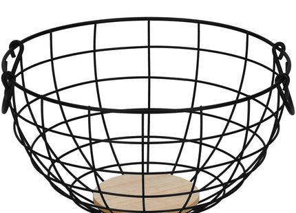Fruitmand - Metalen Mand - Zwart - 28x15 cm