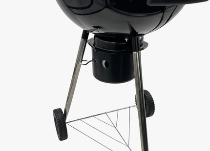 Houtskoolbarbecue - Kogelgrill - Op Wielen - BBQ - Grill - Draagbaar - Uitklapbaar - Camping - Zwart - 47 cm