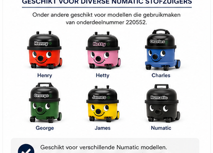 SQOON® Dubbelpolige rode schakelaar geschikt voor Numatic – Vervanger voor 220552