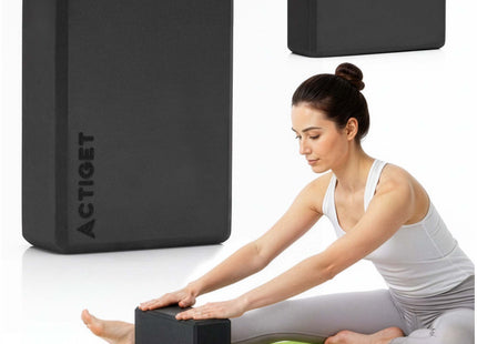 Actiget® Yoga Blok - Yoga Cube - Pilates Blok - Balans - Rekoefeningen - EVA-schuim - Zwart - 7,5 X 23 X 15 Cm