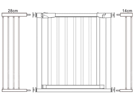 Traphekje | 75 - 124 cm | Traphek | Veiligheidshekje | Metaal | Hout | Zwart/Bruin
