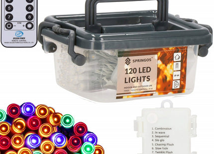 Kerstverlichting | 9 m | Batterij  | 120 LED | Multicolor