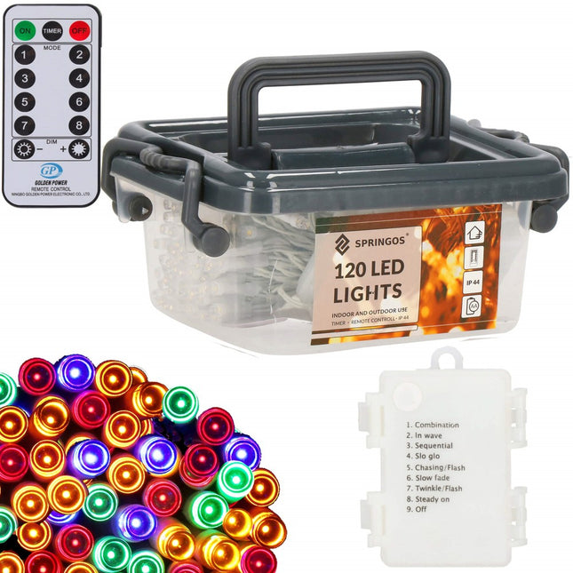 Kerstverlichting | 9 m | Batterij  | 120 LED | Multicolor