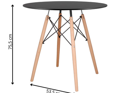 Salontafel - Scandinavische Stijl - Woonkamer - Eetkamer - Zwart - 80 cm