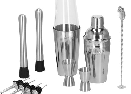 Cocktail Set | 18-Delige Cocktail Shaker Set | RVS | Zilverkleurig