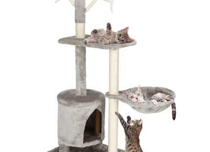 Krabpaal - 4 Etages - Voor Katten - Meubelbescherming - 49X36X87 cm - Grijs