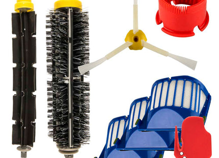 Filtrall Vervangingsset – Geschikt voor iRobot Roomba 600-serie -  Compleet Onderhoudskit  – 7-delig