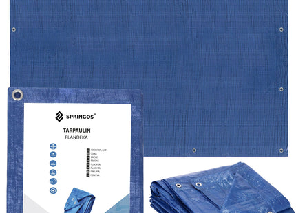 Afdekzeil | Dekzeil | Zeildoek | Waterdicht | PVC | 10 x 8 m | 60 g/m2 | Blauw