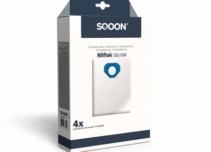 SQOON® (SQ29) Stofzuigerzakken  Geschikt voor Nilfisk GS / GM80 / GM90 – Vervangt Model 107418500 – High Filtration voor Optimale Stofopname en Hygiëne