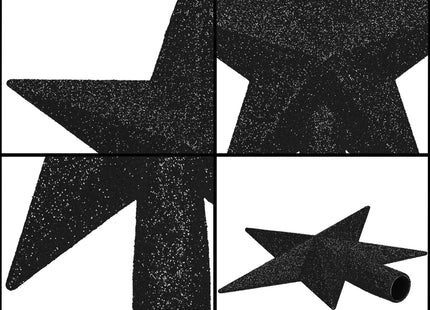 Kerstboom Piek | Ster | 15 cm | Zwart