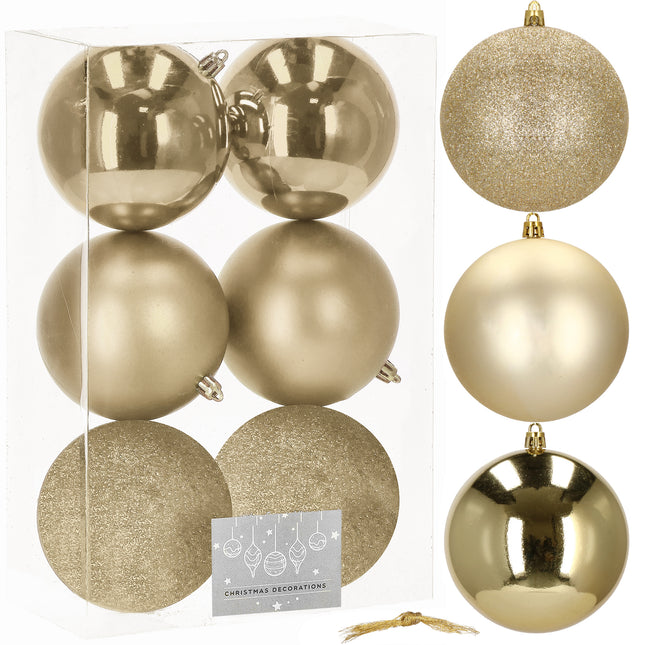 Kerstballen | 10 CM | 6 Stuks | Goud
