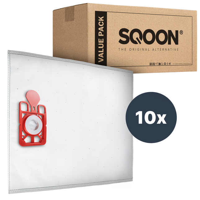 SQOON® Basic Stofzuigerzakken  Geschikt voor Numatic NVM 1CH Henry / Hetty / James - Model 604015 - 10 Stuks