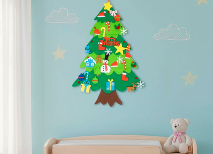 Decoratieve Kerstboom  | Kerstdecoratie | Vilt | 95 Cm | Veelkleurig