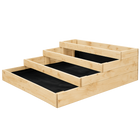Kweekbak - Plantenbak - 4 Traps - Moestuin - Planten - Hout - Verhoogd - Naturel - 120 x 120 Cm