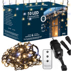 Lichtgordijn | IJspegel Verlichting | 50 LEDs | Warm wit + Koud wit flits | 2,5 M