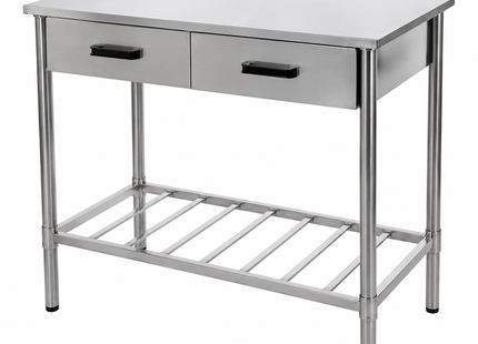 Buitenkeuken - Werktafel - 2 Lades en Opbergrek - RVS - 100x50,5x87 cm