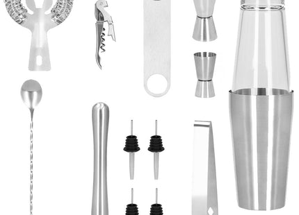 Cocktail Set | 14-Delige Cocktail Shaker Set | RVS | Zilverkleurig