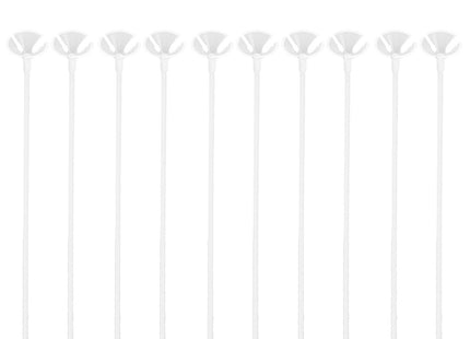 Ballonstokjes | 10 Stuks | Wit