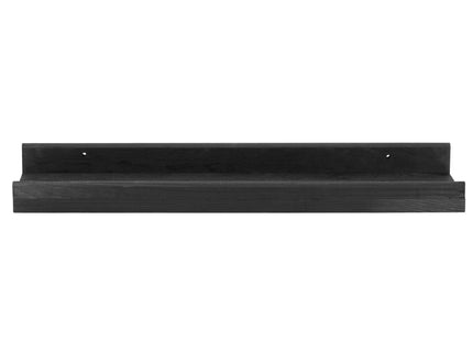 Wandplank - Boekenplank - Ophangbaar - Kruidenplank- Zwart - Grenenhout - 10 Kg - 50 cm - 2 Stuks