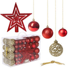 Kerstballen & Piek | 100 Stuks | Rood Tinten/Goud