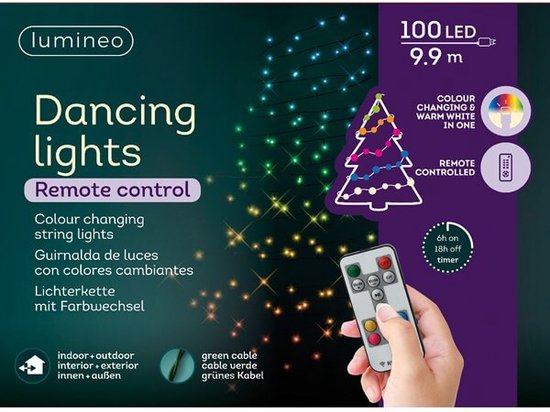 Lumineo LED App-Controlled Dancing Lights | 100 LED | 9.9 m | Multicolor
