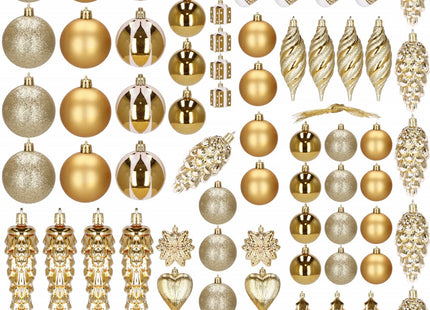 Kerstballen | 72 Stuks | Goud/Wit