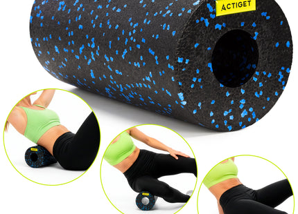 Foamroller | Foam Roller | Medium Hardheid | 29,5 cm | Zwart/Blauw