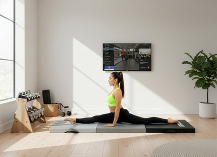 Fitnessmat | 3 Delig | 180 x 60 x 5.5 cm | Zwart/Grijs
