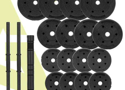 Actiget® Halterstang | Barbell |Staal | 120 cm | 25 mm | 2 Klemmen | Zwart