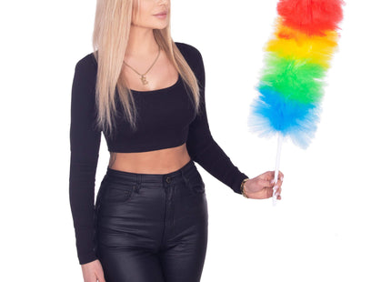 Wasbare Stoffer -Stofdoek - Telescopische - Borstel - 60 cm - Regenboog